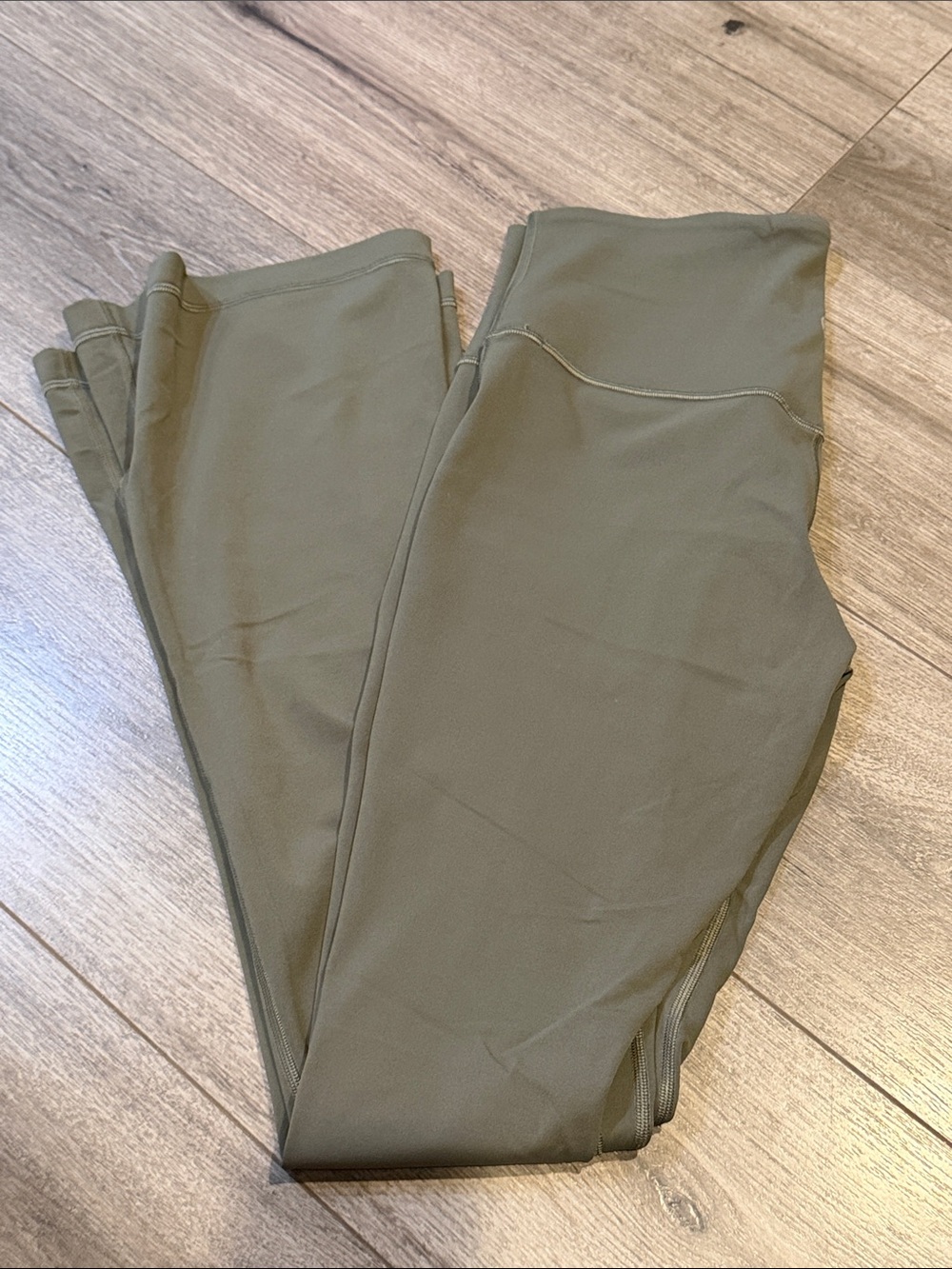 LULULEMON High-Waist DARK Olive Green Flare Bottom size 10